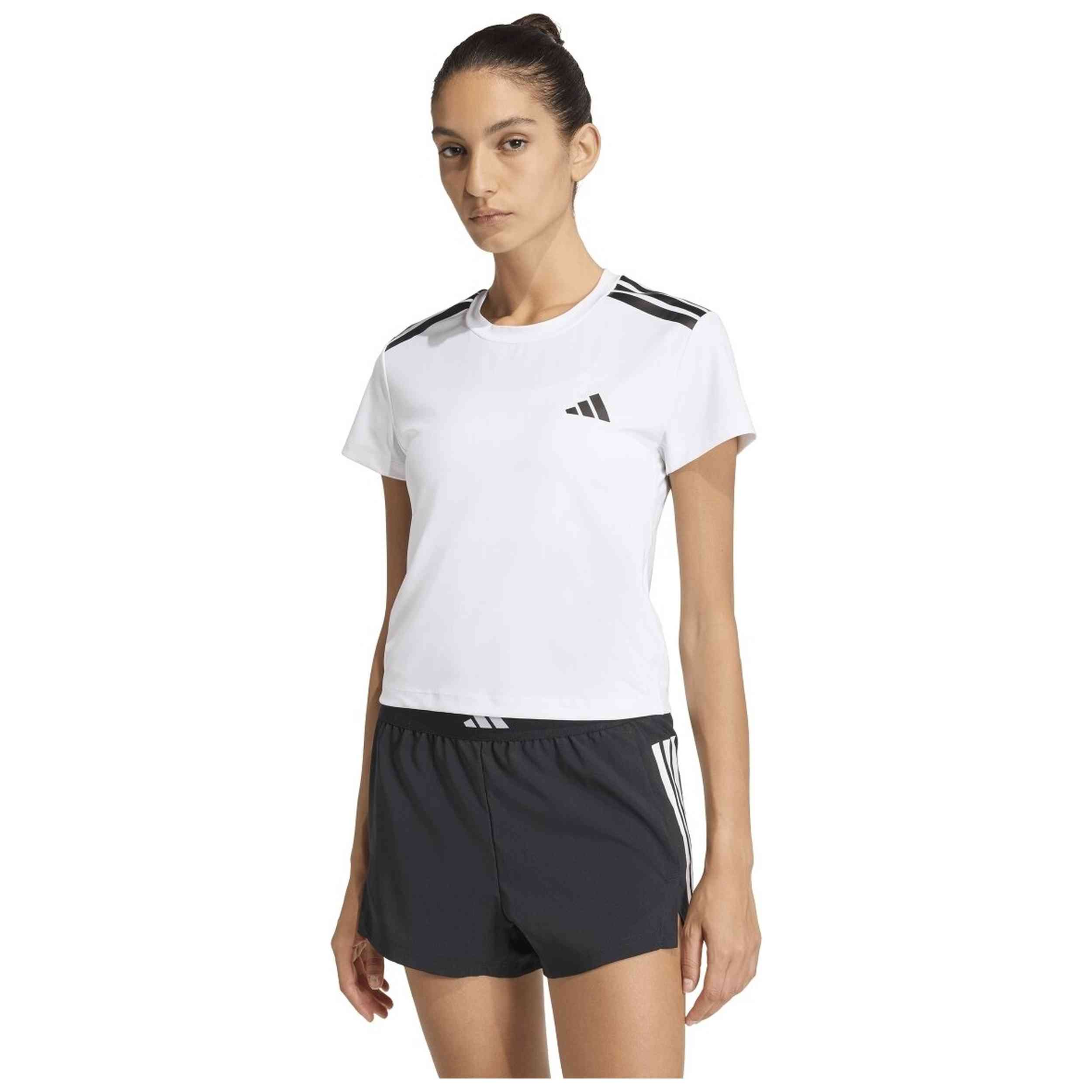 Camiseta De Manga Corta Adidas modelo Camiseta adidas 3 bandas Hyperglam manga corta blanco mujer para hombre y mujer en color Blanco