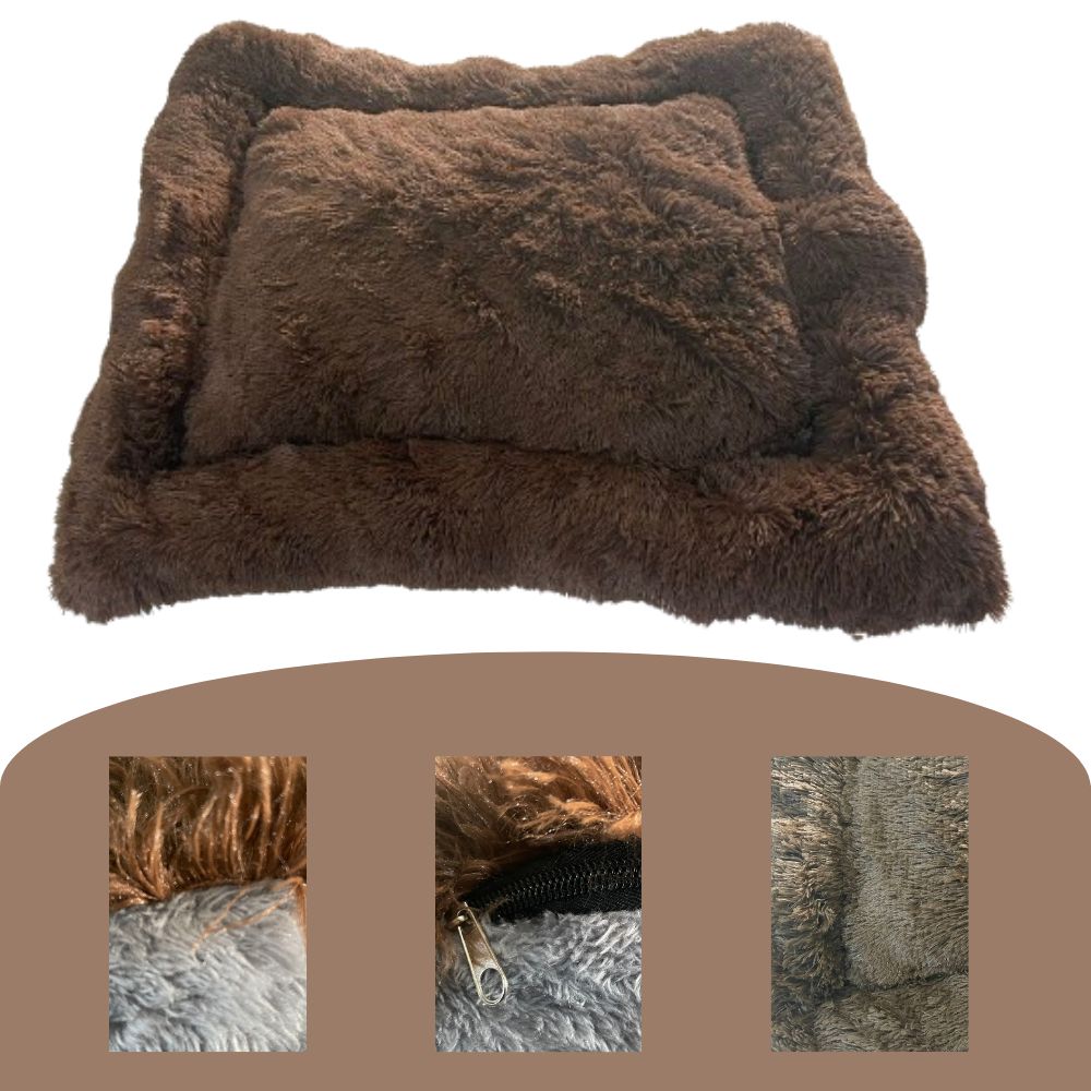 REINO MANSIDI Cama de Perro Rectangular para macotas, perros, gatos, etc. Camas de mascotas con felpa para invierno