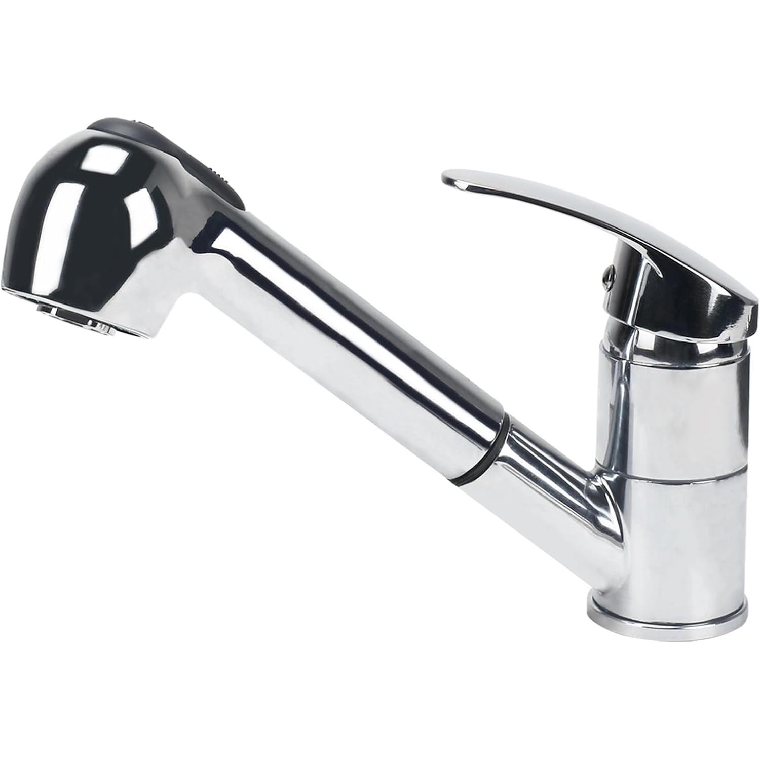 CA Grifo Cocina Extraible Grifo de Cocina Extraible with 2 Functiones Caño Grifo de Lavabo de Cocina Extraible 360 ° Giratorio Grifo de Fregadero Monomando Grifo Extensible Cocina Latón Chrome