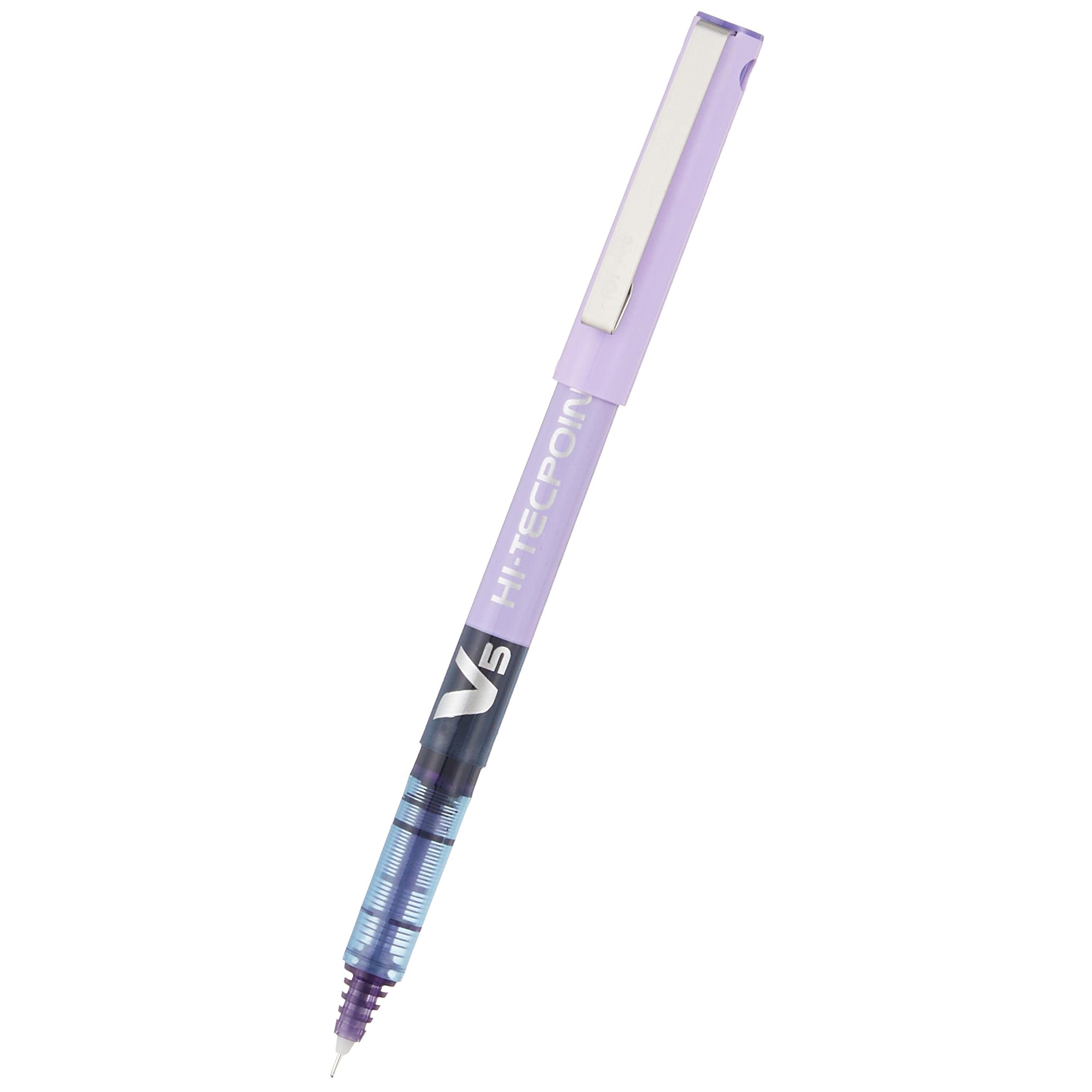 Pilot - Hi-Tecpoint V5 - Bolígrafo Roller Tinta Liquida - Violeta - Punto Fino - (Caja 12 unidades)