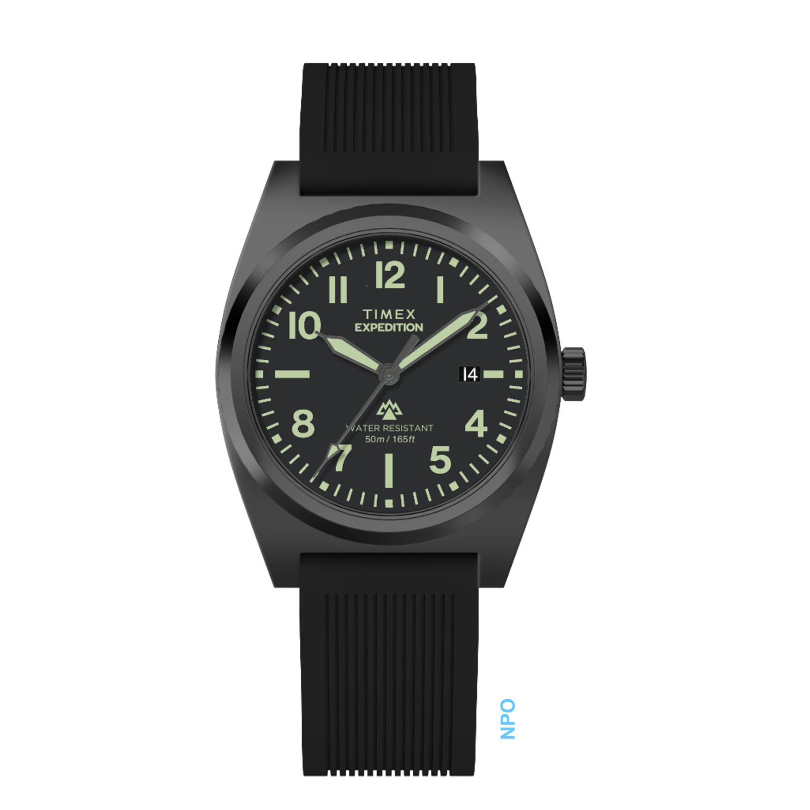 Timex Reloj Hombre Caja De Latón Pulsera Silicona De Color Negro Resistente Al Agua 5 Atm Tw2y18100