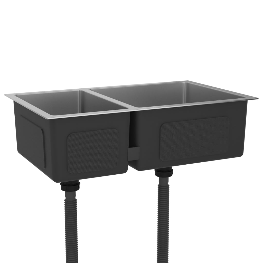 vidaXL Fregadero de Cocina de Acero Inoxidable Lavabo Baño Grifo Decoración Color Plateado, Negro, y mas