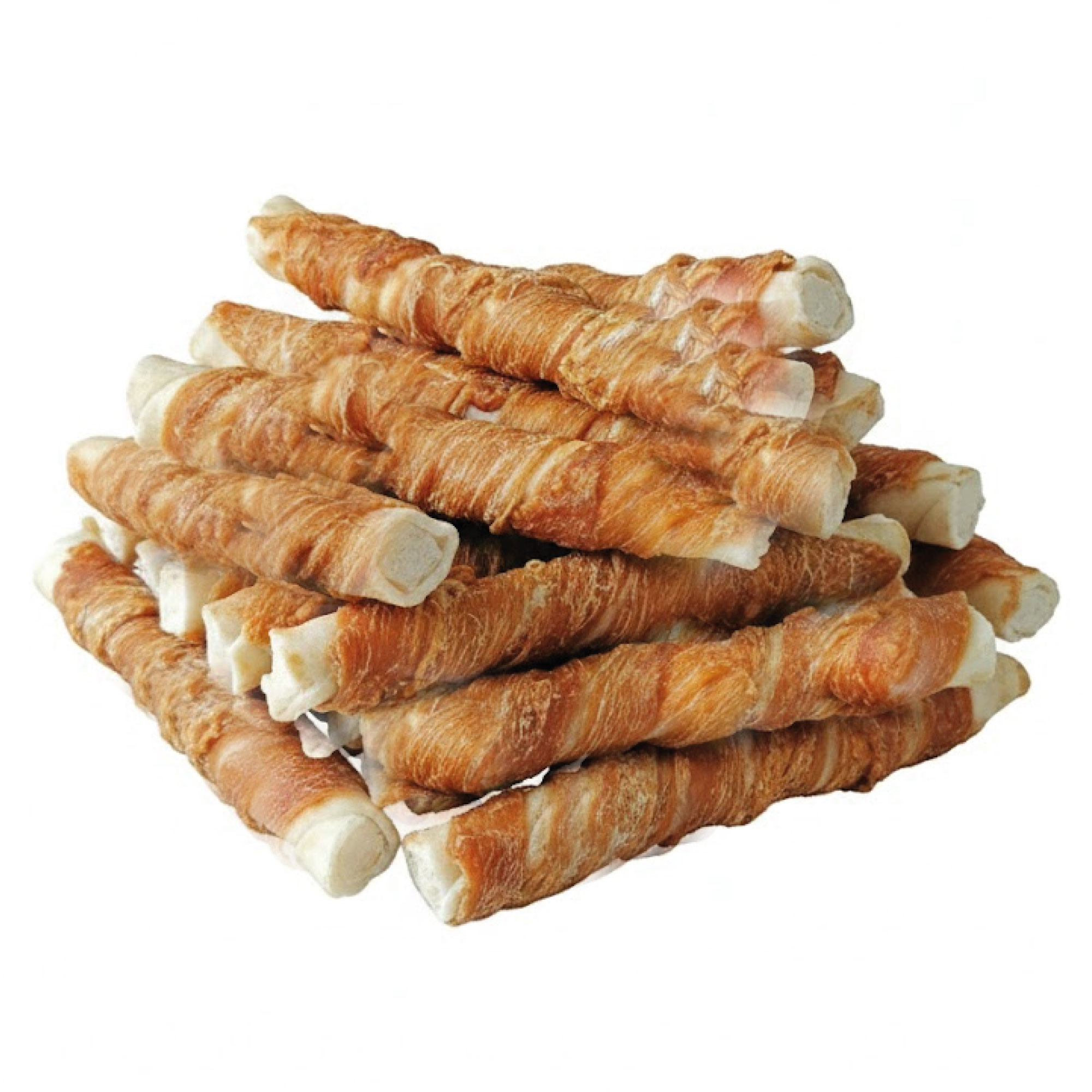 Moly Snack para Perros Natural-Pechuga de Pollo Enrrollada de 17-19 cms-Natural Deshidratada a baja temperatura-Tamaño Maxi para Perros de Raza Grande-Entretenimiento durante Largo Tiempo-Sin Conservantes ni Aditivos 800 gr