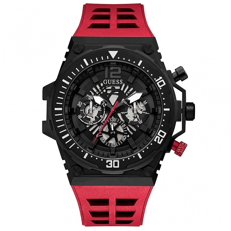 Guess Exposure Gw0325g3 Reloj De Pulsera Analógico Para Hombre Color Negro