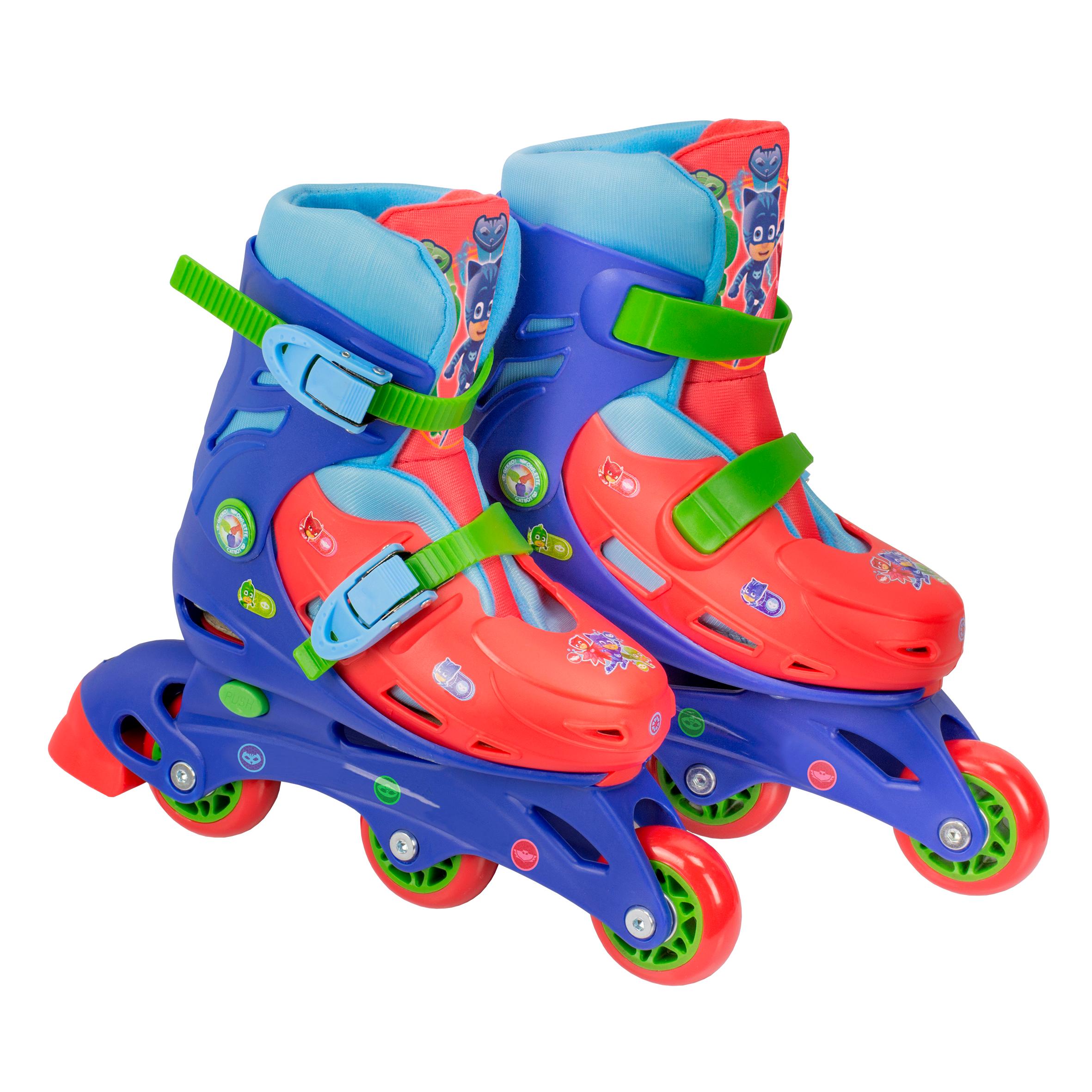 Patines infantiles en línea , con diseños exclusivos de PJ Masks, tallas ajustables 27-30/ 31-34 (2942) (2943). Patines de aprendizaje. Tallas ajustables. Tobillera acolchada. Calidad al mejor precio. De acuerdo a la normativa CE
