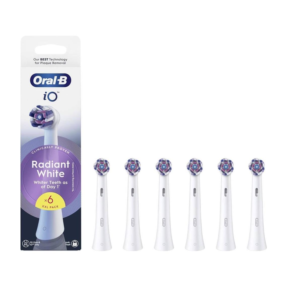 Oral b-Braun – Pack 6 cabezales de recambio Oral-B Series iO Radiant White.