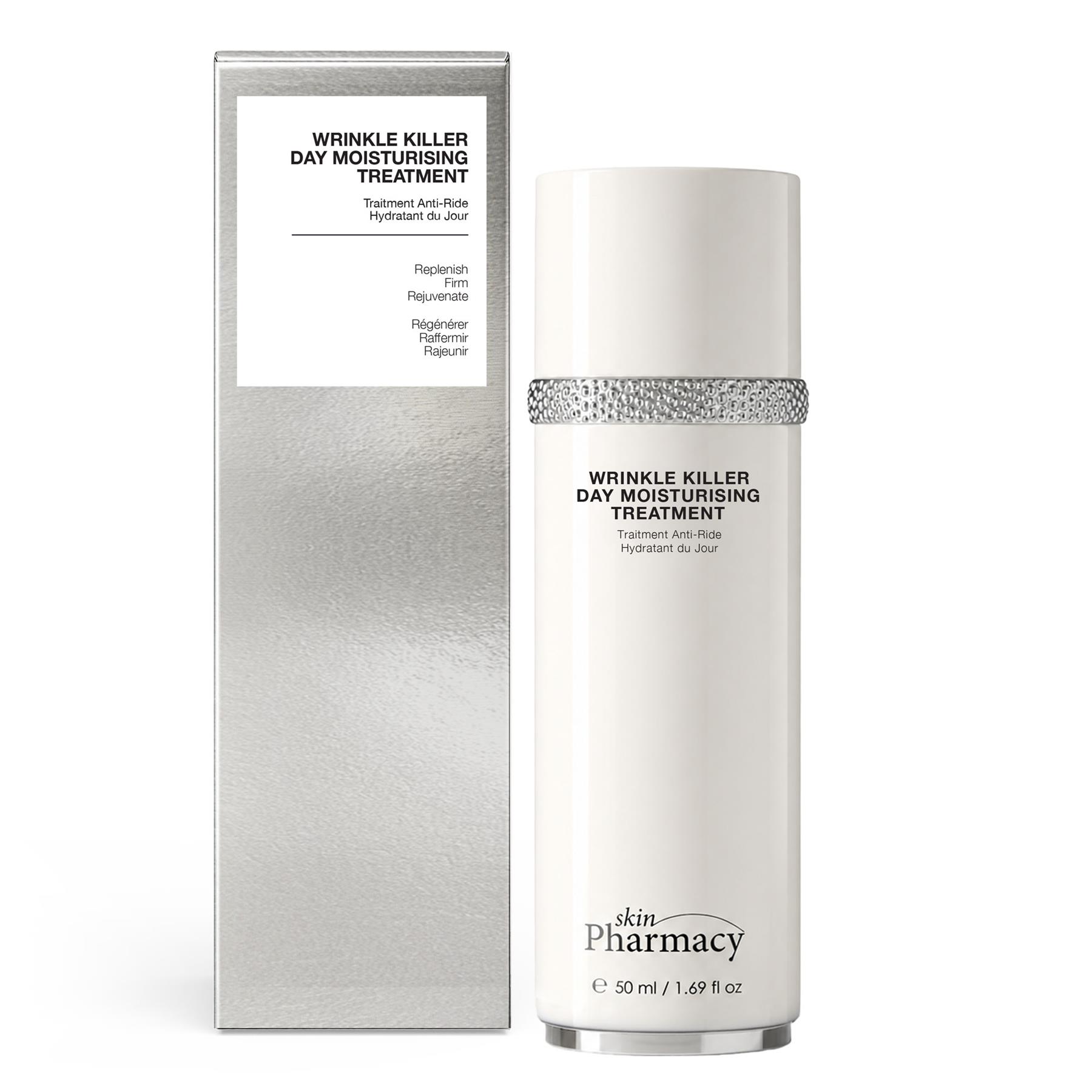 Skin Pharmacy - Wrinkle Killer Tratamiento de Día Hidratante Antiedad 1% con Colágeno y Ácido Hialurónico 50 ml para Piel Madura
