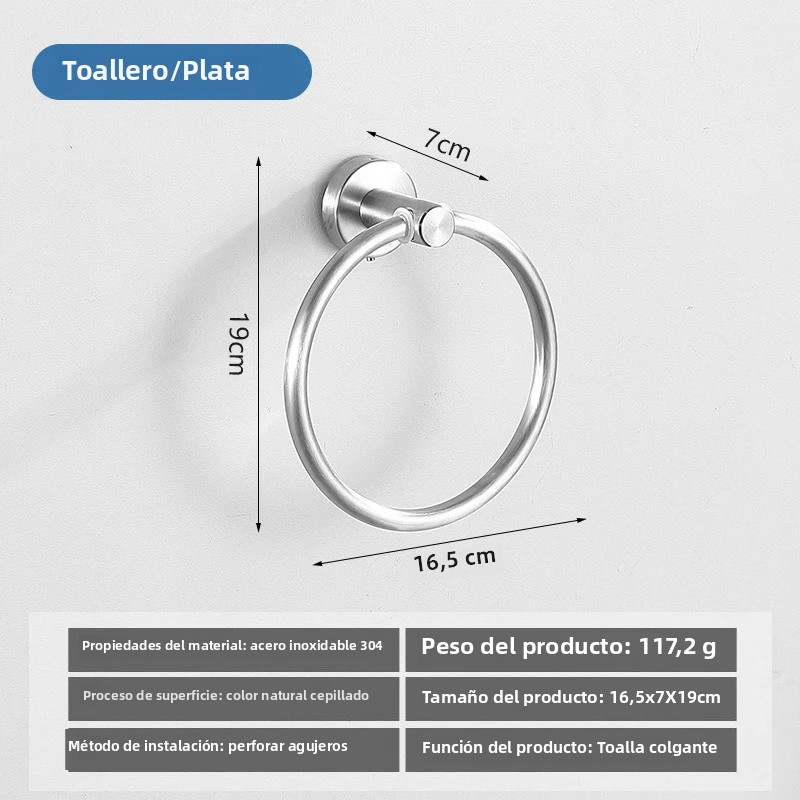 TK Rack De Toallas De Acero Inoxidable 304 Soporte Pesado Para Baño Gancho Adhesivo Riel De Toalla Porta Papelera Gancho De Bata Montaje En Pared