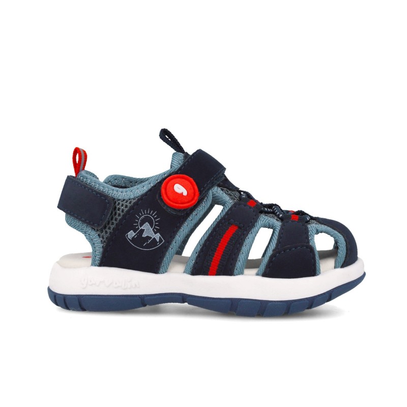 Sandalias planas niño GARVALIN 252821-A089 SANDALIA TREKKING AZUL MARINO 37817 26V