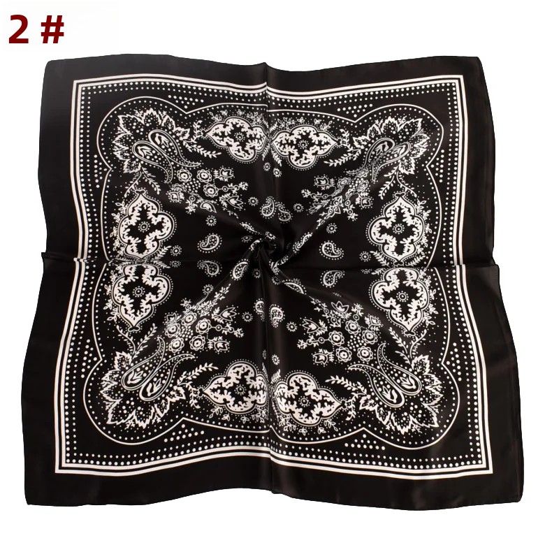 TK Pañuelo De Seda Cuadrado De 70*70 Con Estampado Vintage De Paisley Y Flor Pequeña Para Mujer Estilo Europeo Y Americano