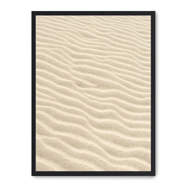 Cuadro sand iii 30x40cm, Póster impreso en papel de primera calidad de 180gr, montado sobre marco de madera MDF acabado en negro., Naturaleza - Desierto
