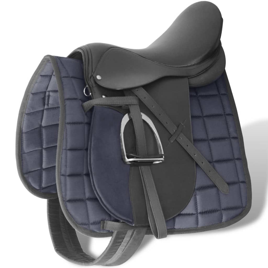 vidaXL Set Silla Montar a Caballo 16” 14 cm Cuero Equitación Hípica Color Marrón,  Negro, y mas