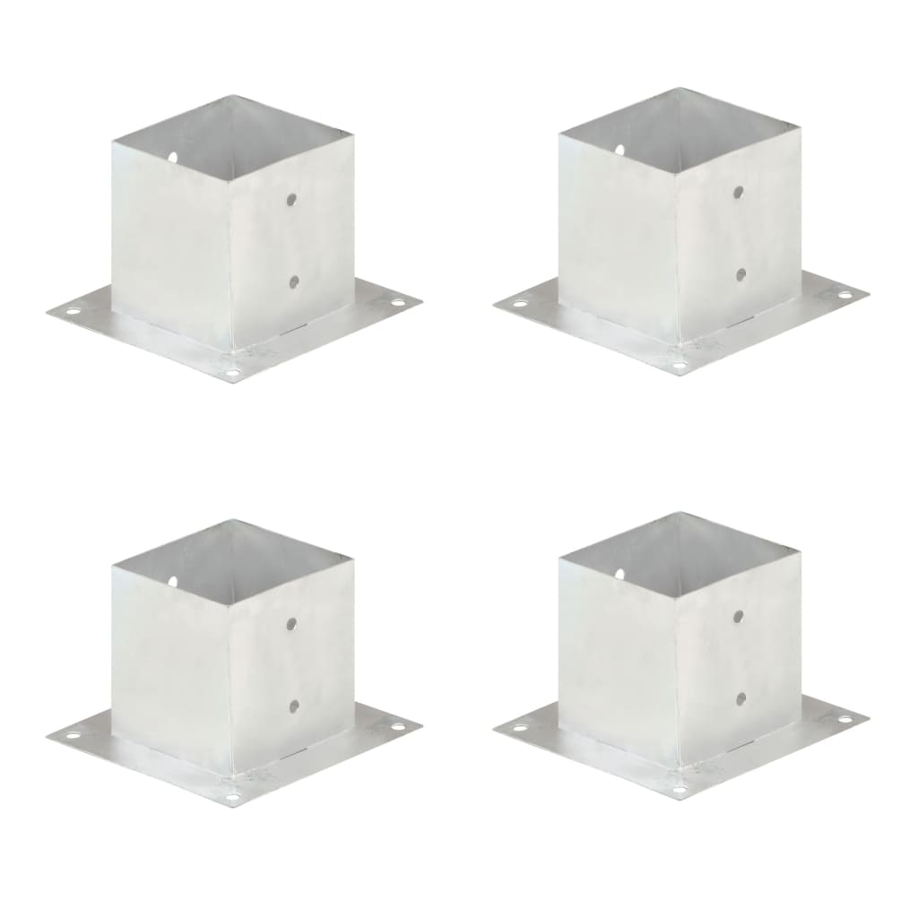vidaXL Anclajes para Postes (4 unidades) Metal Galvanizado Picas Punta Lanza Dimensiones 101 mm,  81 mm,  71 mm y mas