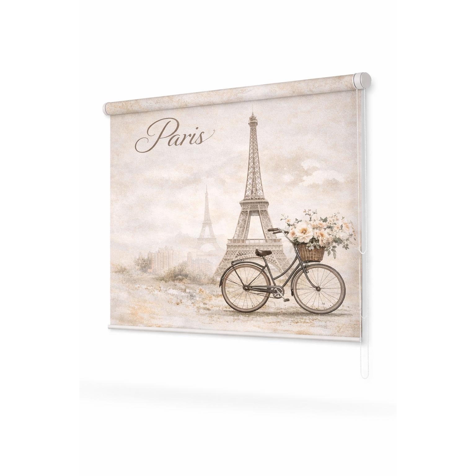 Estores Iroa- Estor Enrollable Decorativo París Torre Eiffel Vintage – Estor de Ciudad Translúcido