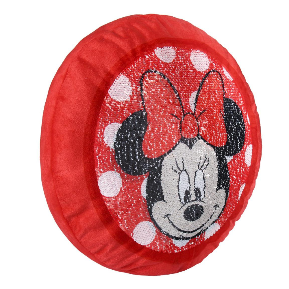 Disney Minnie Mouse Cerdá Cojín Redondo Rojo con Lentejuelas 30x30x10cm Niña