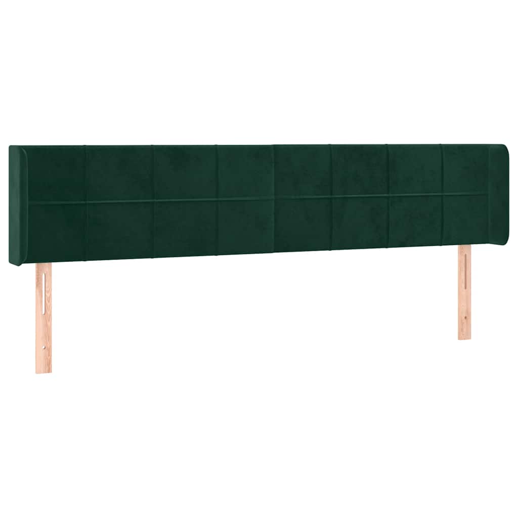 vidaXL Cabecero con LED de terciopelo verde oscuro 203x16x78/88 cm