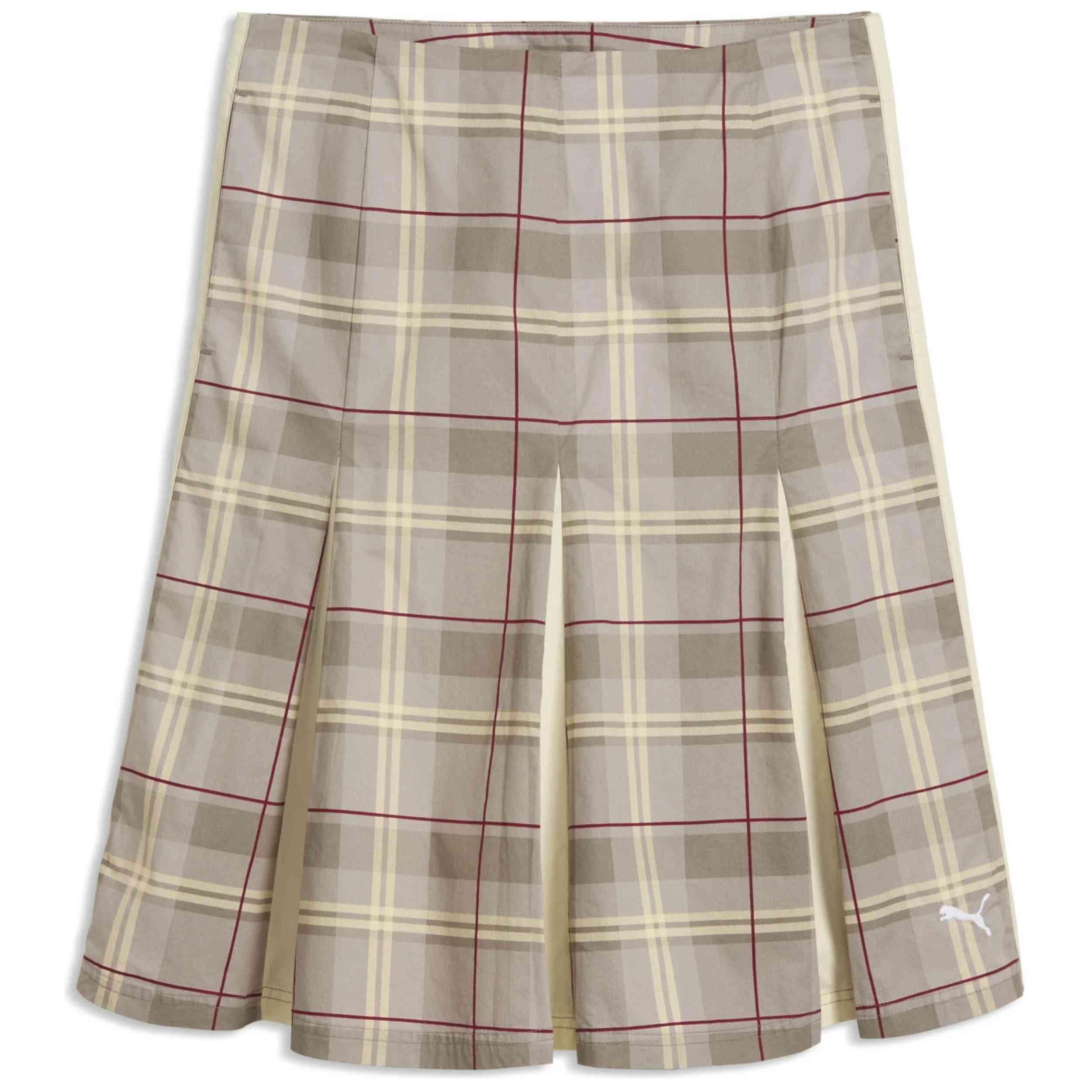 Falda Puma modelo T7 Tartan "Mouse Gray" para Mujer en color Beige
