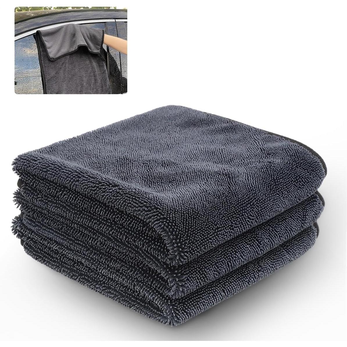 3 Pieza Toalla de Secado Shiny Bath, 40x60 cm Shiny Bath XXL Drying Towel, Sorbente Papel de Secado Rápido, Papel de Microfibra con Retorcido Hair, para Cabinas de Ducha y Baño