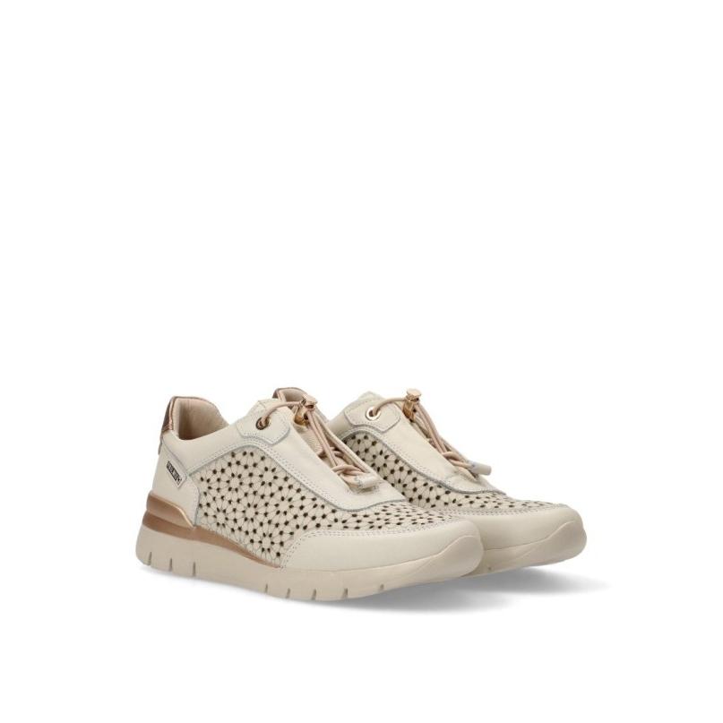 Zapatillas Cómodas Pikolinos - Mujer - Cuña Media - Modelo W4r-6584 - Color Blanco