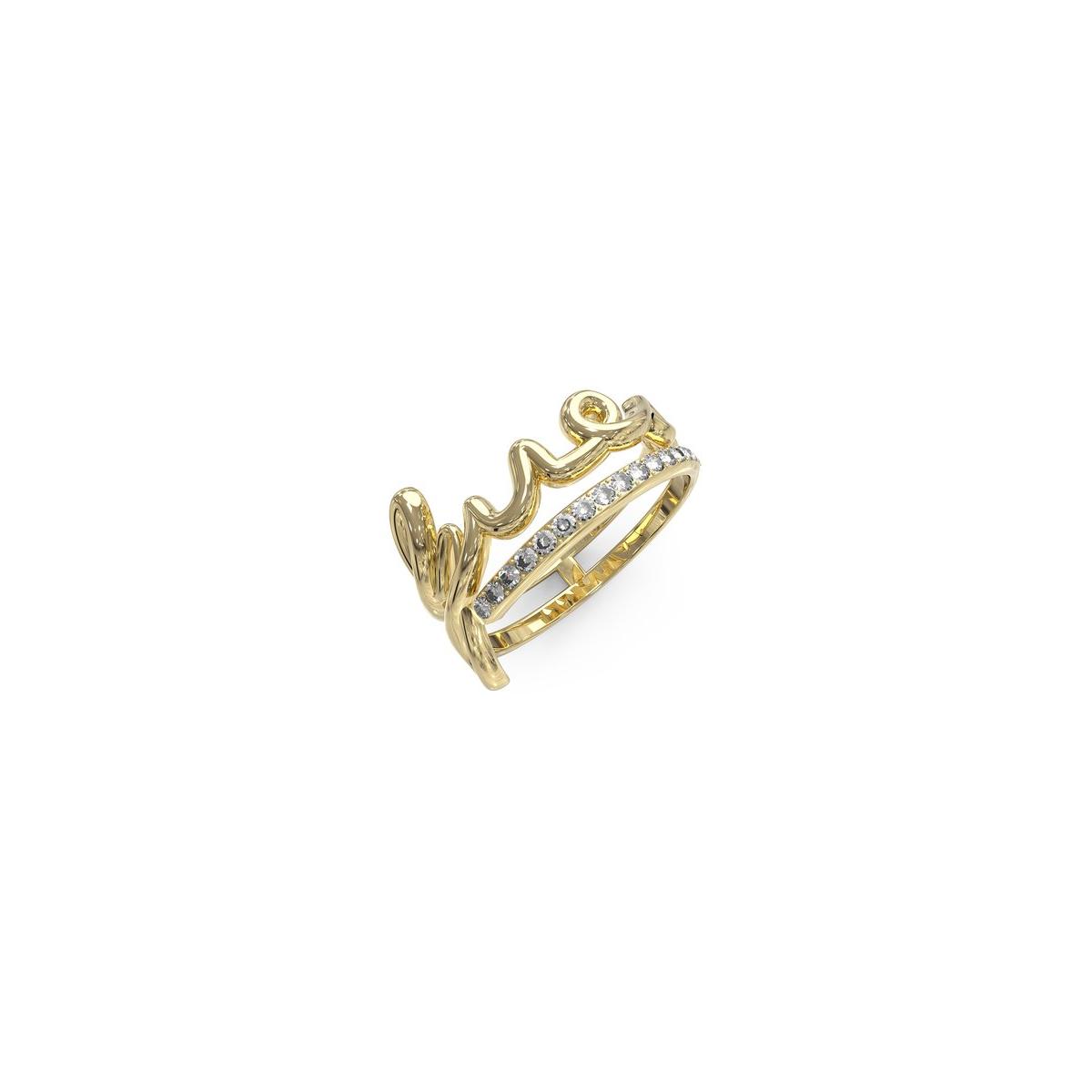 Guess Anillo Mujer Say My Name De Acero Dorado Talla Europea 52 Talla España  Jubr03315jwyg52