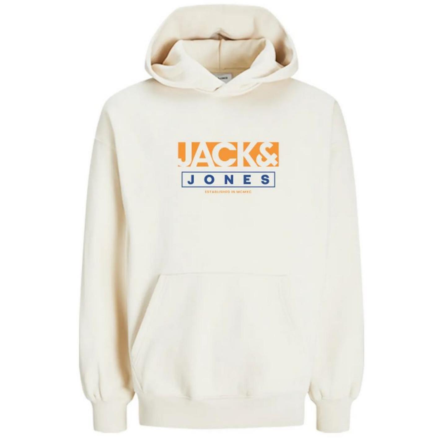 Jack & Jones Hombre Sudadera con Capucha y Bolso Frontal, grosor de 260 grs de Gramaje Mod JORSEVEN SWEAT HOOD Logo estampado en el pecho muy suave y cálida REF 12272755