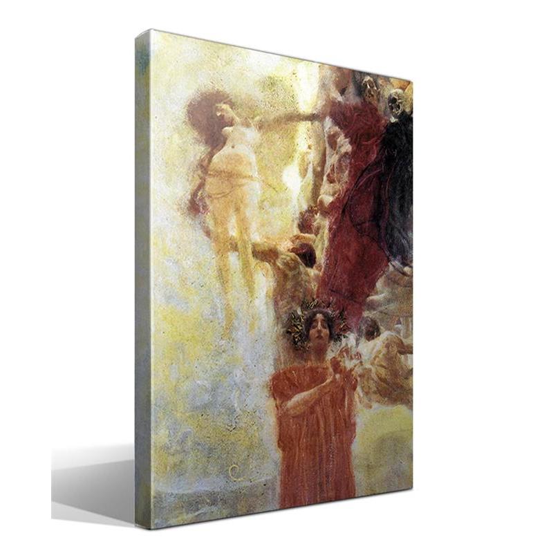 Cuadro Canvas Pintado Composición Diseño Medicina de Gustav Klimt - Alta Resolución - Lienzo 100% Algodón - Bastidor Madera Abeto - Obra de Arte