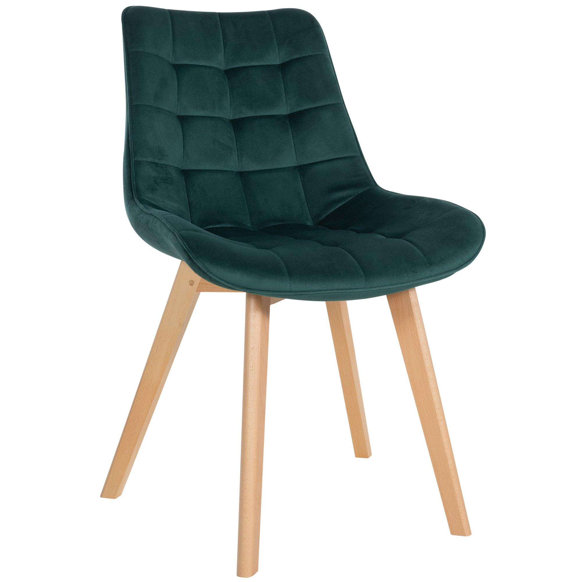 Silla de comedor Brook en terciopelo Verde