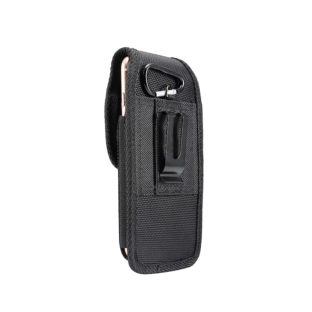Funda Cinturon Vertical para MAXCOM SMART MS459 HARMONY (2019) en Nylon con Clip Metálico y Tarjetero - Negra
