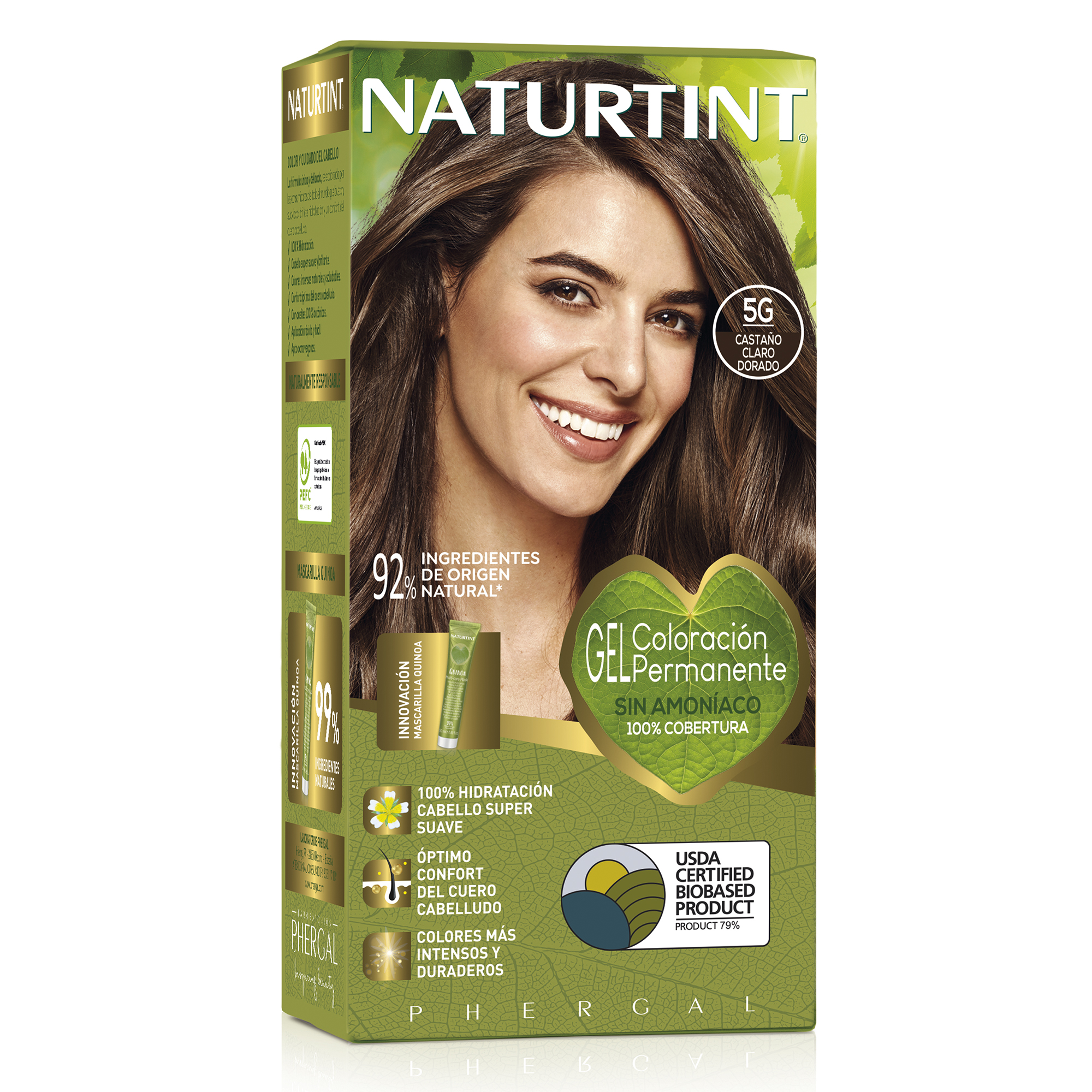 NATURTINT Biobased, Coloración Permanente Sin Amoniaco Pack de 4 + Extra Hairfood Mascarilla 90ml, 100% Cobertura de Canas, Tinte para el Cabello con Ingredientes Naturales, Color Intenso, Natural y Duradero, 680ml