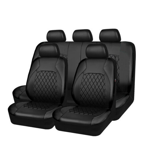 ZE Funda de asiento de coche con cojín de Diamante de una sola Línea, soporte de borde, Cuero de PU, Cuero artificial