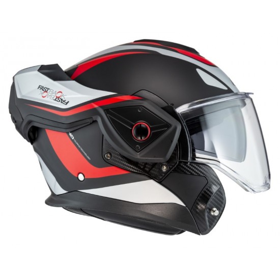 NZI FASTBACK duo Summumnegro rojo mate abatible 180 PINLOCK GRATIS 150360A009