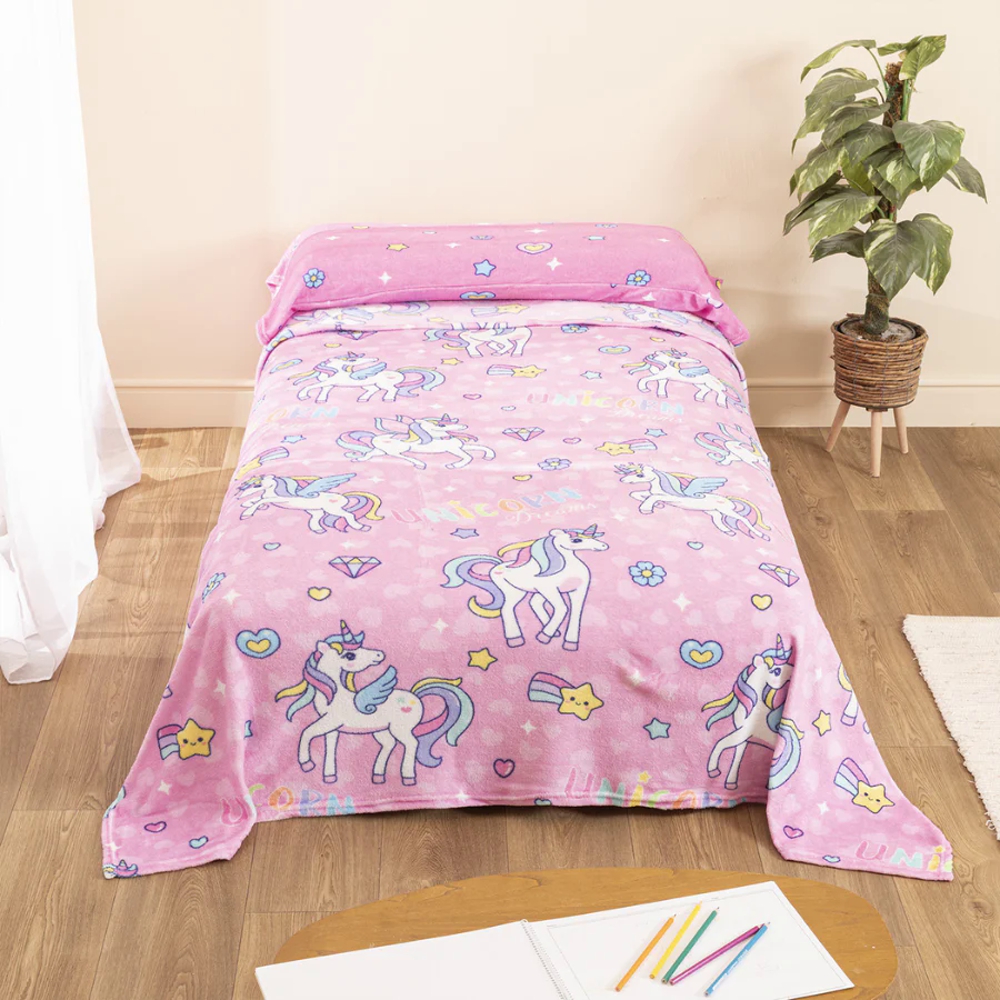 Juego de Sábanas Coralina Karamelo Unicorn
