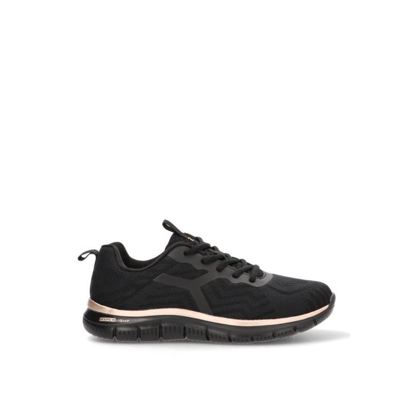 Zapatillas Running Etika - Mujer - Suela Plana - Modelo 50218 - Color Negro Piso Negro