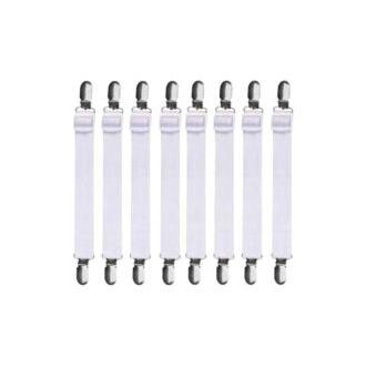 CA 8 soportes ajustables para sábanas (60 cm a 200 cm), color negro