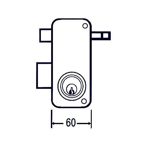 Cerradura sobreponer MCM 2556 AP 60 izquierda