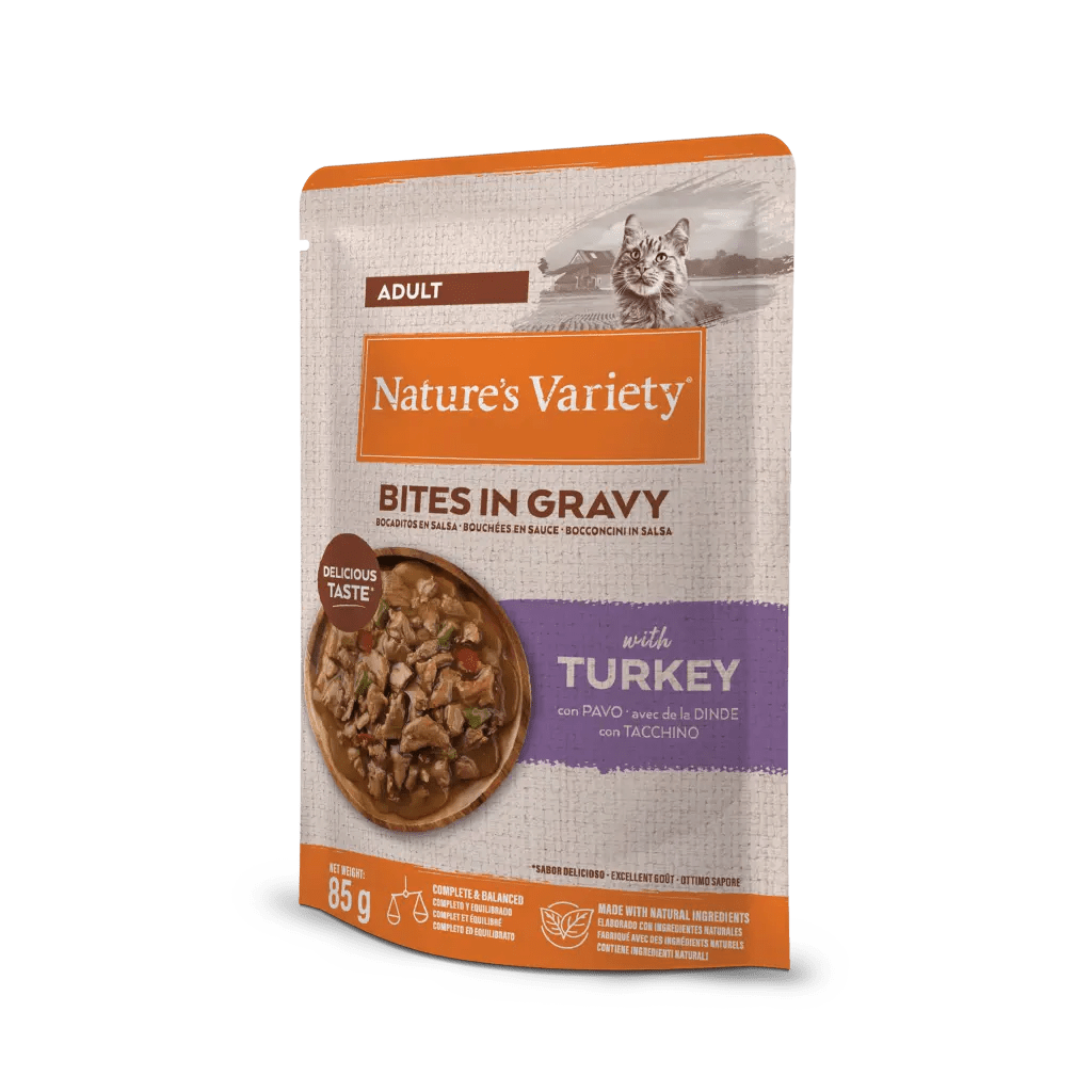 Nature's Variety Bocaditos en Salsa con Pavo para Gato - 85 g