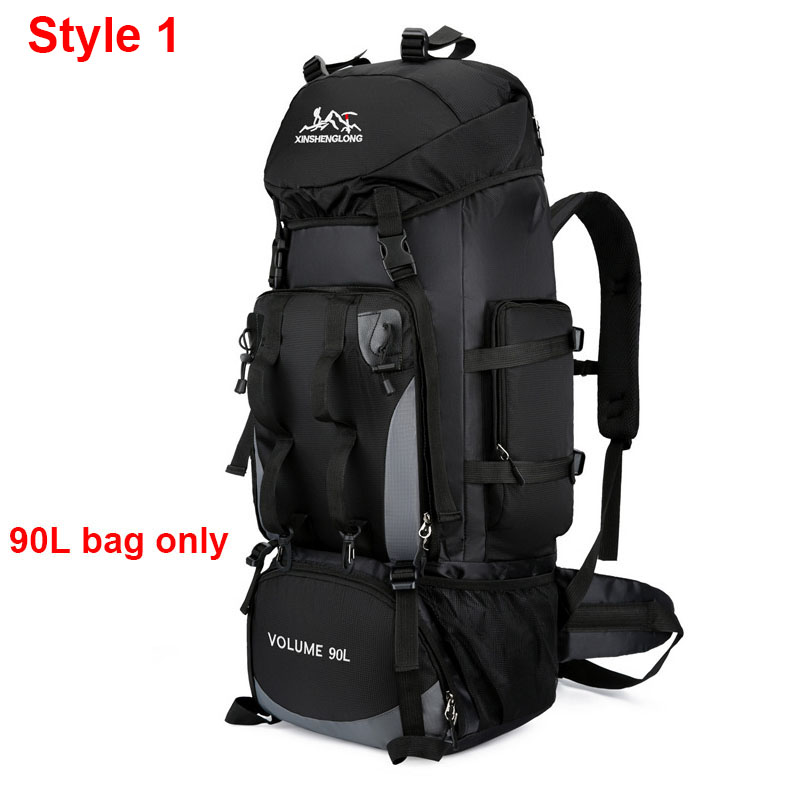 TK Mochila de viaje 90L para hombres deportes al aire libre bolsa de hombro para camping y senderismo hecho de nylon con correa ajustable capacidad de 80-100 litros