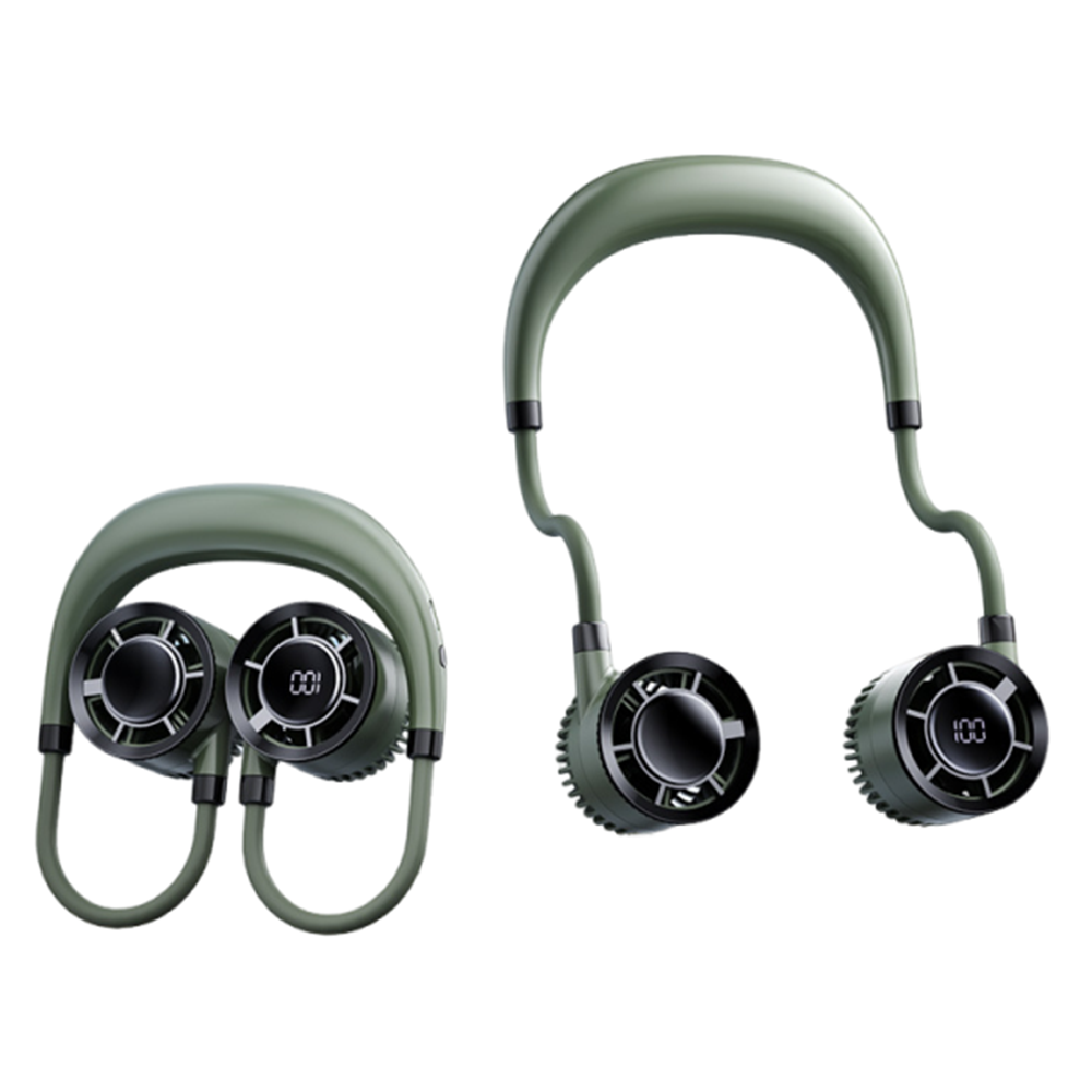 TK 360 ° Ventilador de Cuello Colgando flexible, Súper Silencioso, Viento Fuerte, ventilador portáthil with para el cuello Band, ventilador portáthil plegable Cómodo y seguro