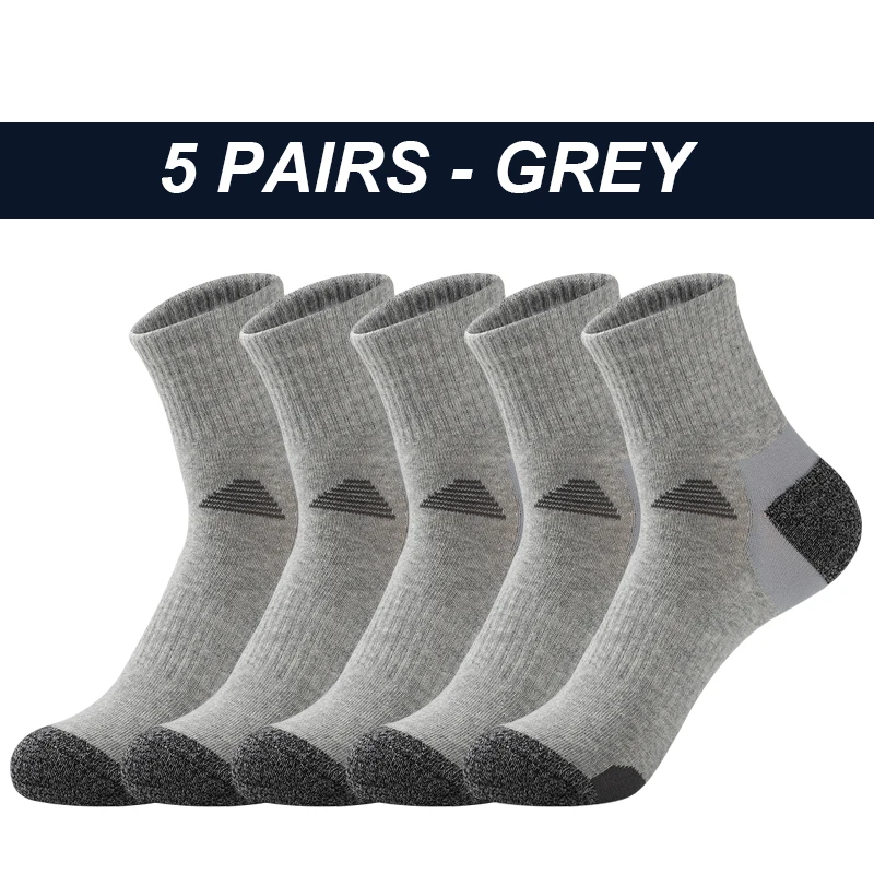 CA Calcetines deportivos de algodón peinado para hombre, calcetín transpirable, antideslizante, cómodo, para baloncesto, correr, 5 pares