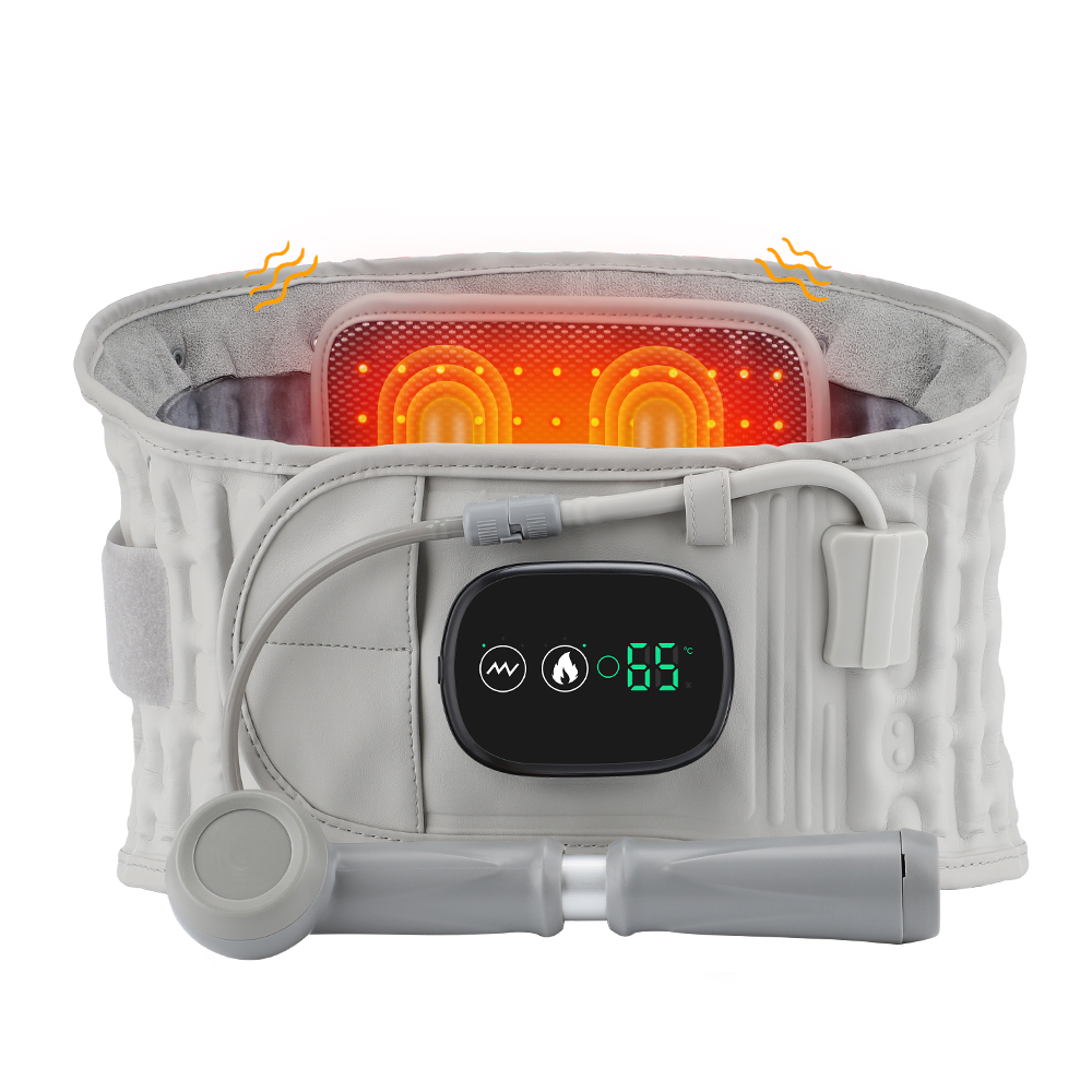 Cinturón de Masaje Vibrante Eléctrico Soporte Lumbar Inflable con Airbag