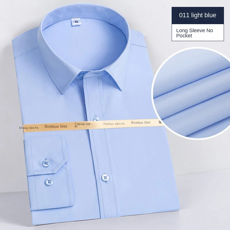 TK Camisa de Negocios Casual para Hombres Manga Larga Ajuste Delgado Sensación Premium Talla Grande
