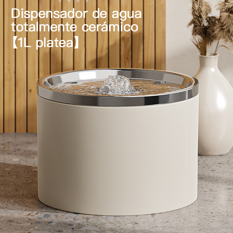 Dispensador de agua automático de cerámica para gatos, tazón de cerámica para gatos, filtración circulante, fuente de agua inteligente para gatos, tazón para perros, suministros para mascotas