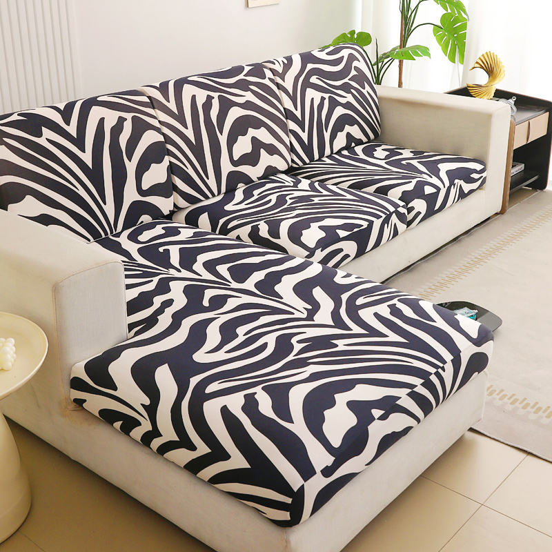 TK Funda de Cojín para Sofá Elástica de Marca Mueble de Poliéster con Patrón Floral Tapa de Quilting Removible y Lavable para Sala de Estar