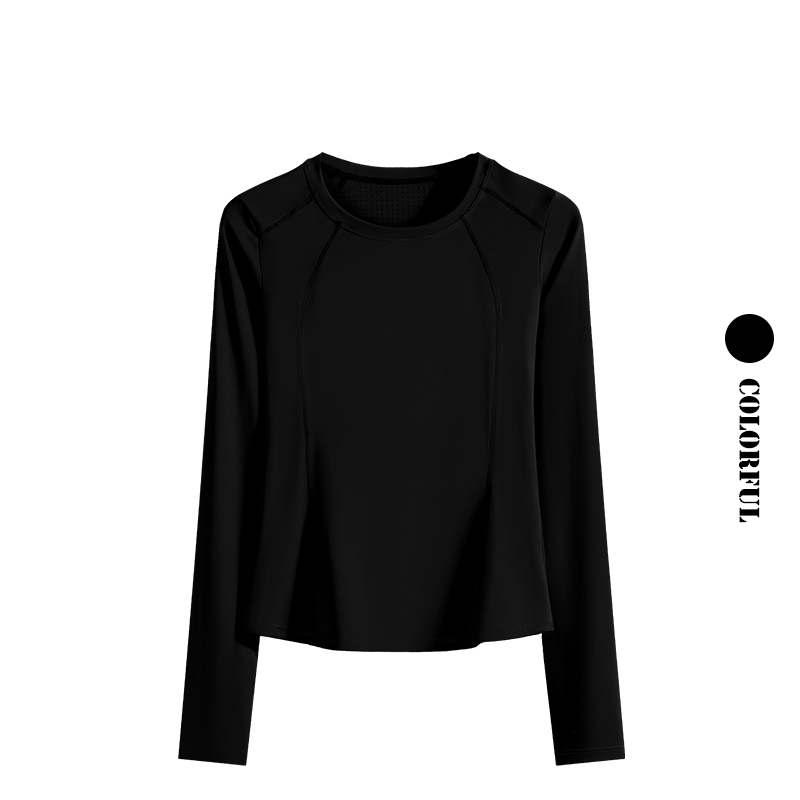 TK Camiseta Deportiva de Manga Larga con Bolsillo para Mujer, Talla Grande, Ropa Deportiva, Secado Rápido, para Yoga, Running