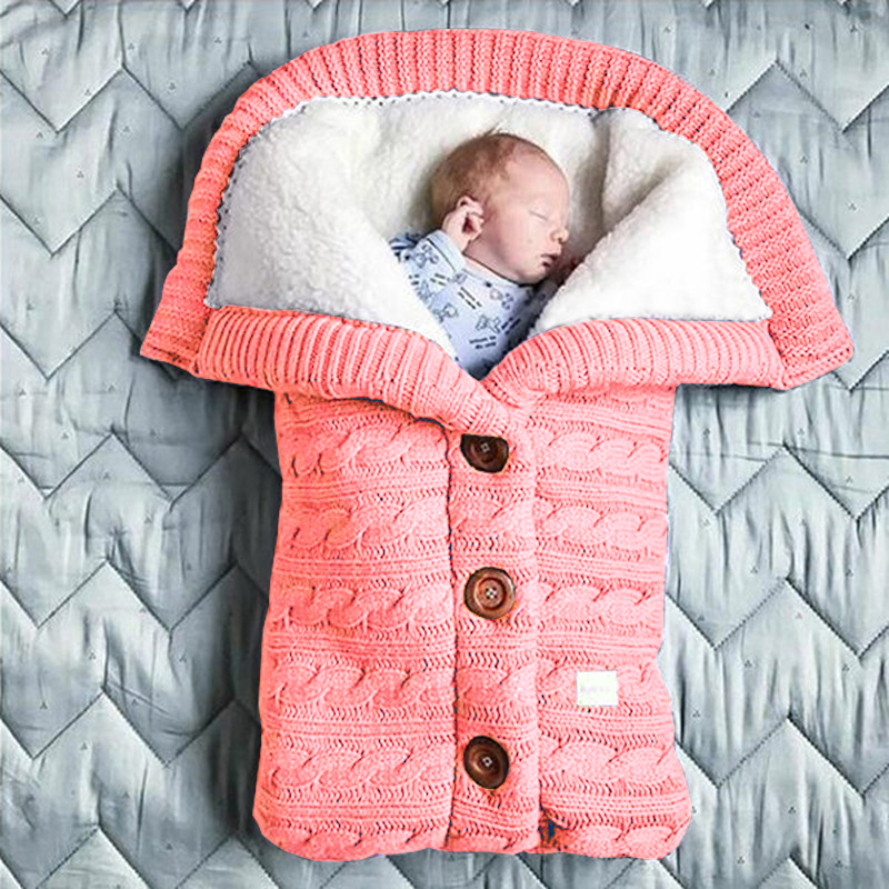 Saco de dormir de DOT Gruesto para Bebé, forro de Cachemira de Imitación Infantil, envoltura para nuevo Nacido, Manta Para cochecito de niño MOV