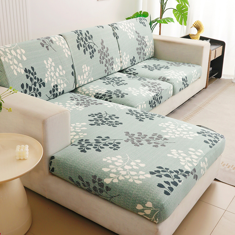 TK Funda de Cojín para Sofá Elástica de Marca Mueble de Poliéster con Patrón Floral Tapa de Quilting Removible y Lavable para Sala de Estar