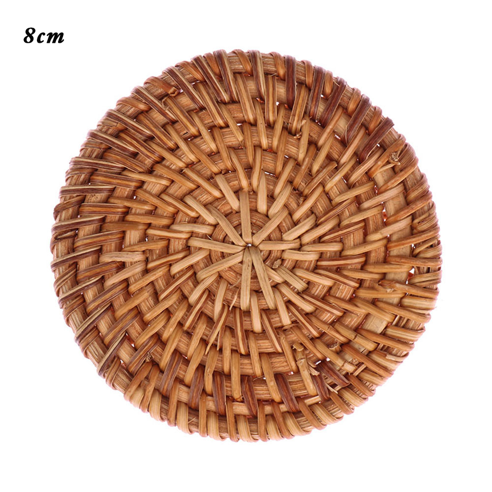 CA Posavasados de mimbre para mesa de Cocina, tapetes almohadillados para cuencos, almohadilla aislante, manteles individuales redondo hechos a Mante
