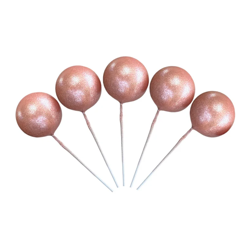 TK Bola de pigmentos nacarados para decoración de tartas, 5 piezas, bola nacarada para insertar magdalenas, postres, suministros de decoración para fiestas de boda