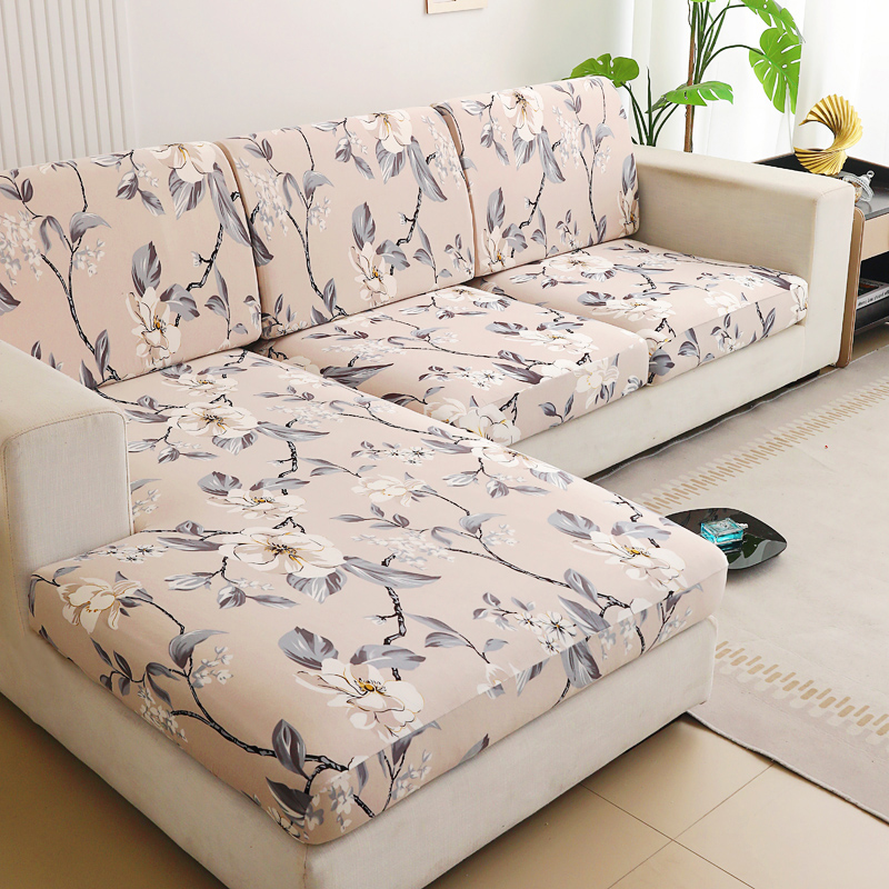 TK Funda de Cojín para Sofá Elástica de Marca Mueble de Poliéster con Patrón Floral Tapa de Quilting Removible y Lavable para Sala de Estar