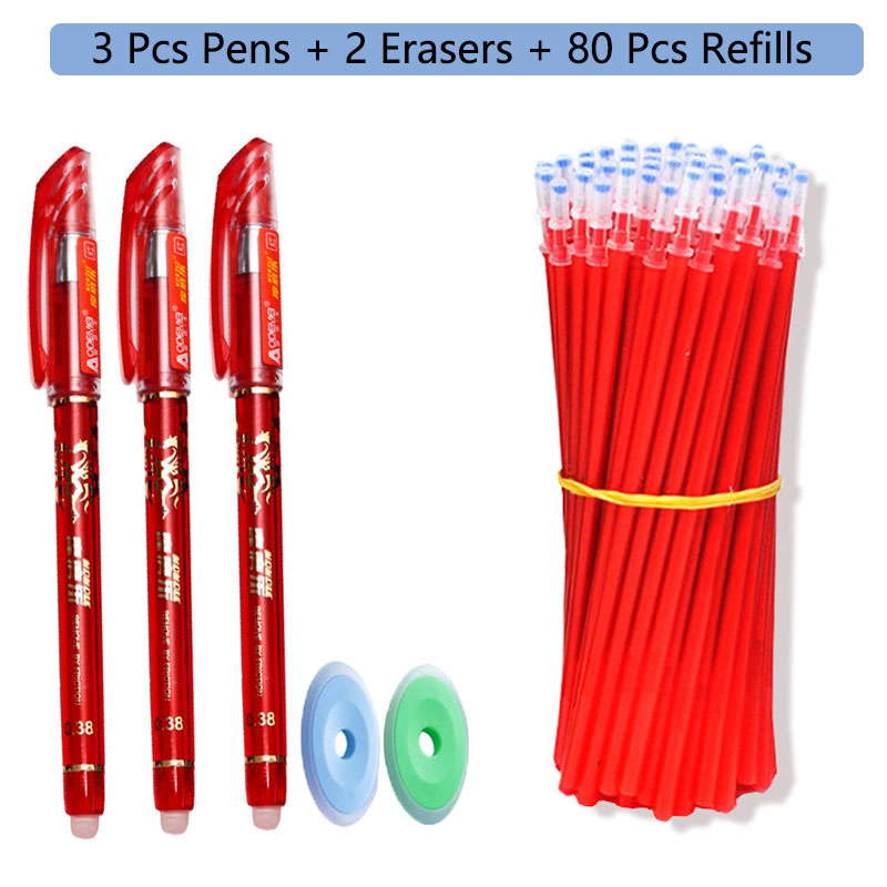 85 Piezas boligrafos borrables escolares papelería bonita material escolar boligrafos originales divertidos suministros de tinta